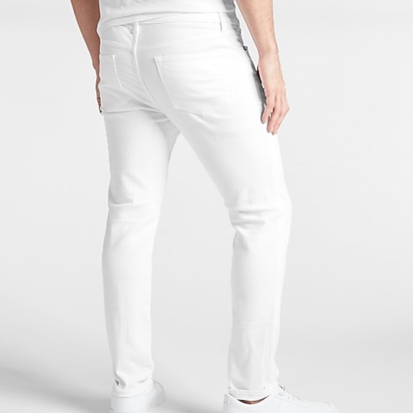 5 PAIRS Men's 31 X 30 Skinny Jeans from Express: 4 black & 1 wt. pair LIKE NEW! - Picture 4 of 10